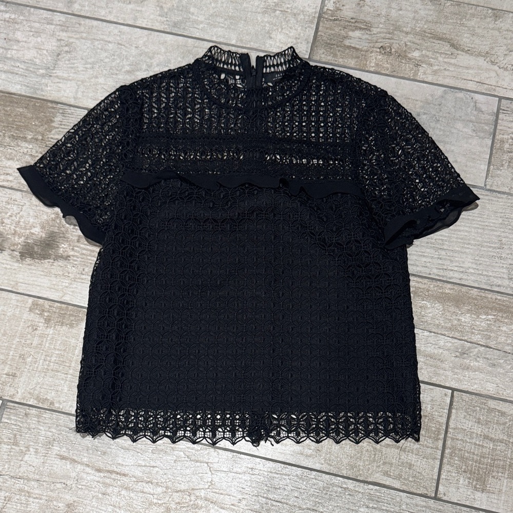 Zara Black Lace Women's Blouse
